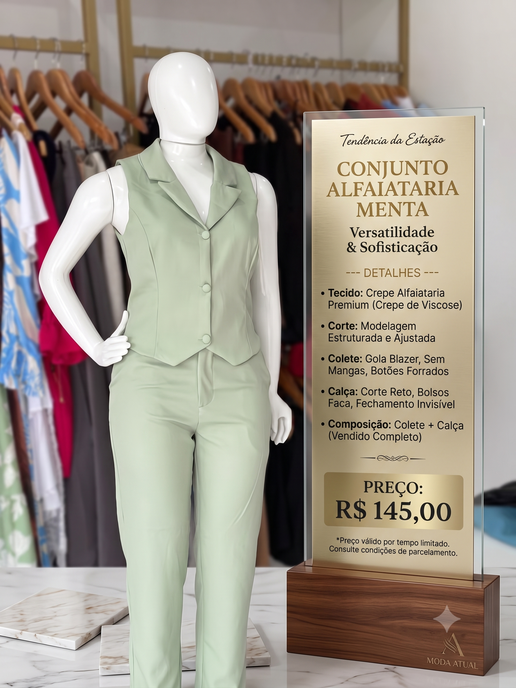 Conjunto Alfaiataria Menta